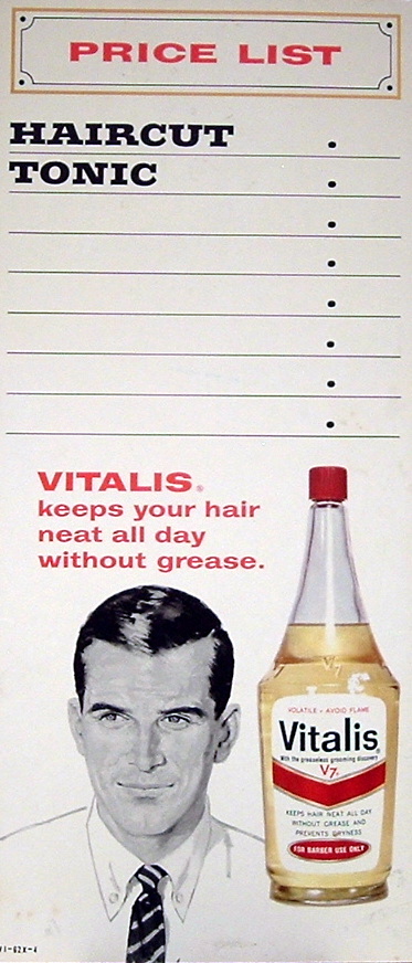 Vitalis hair groom ad