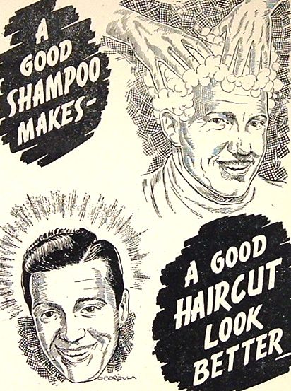 barber ad for shampoo